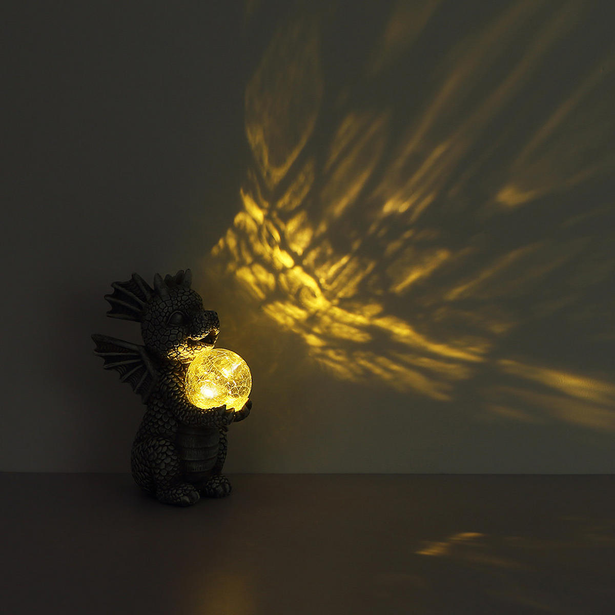 LED AUSSENLEUCHTE Drache Grau - Grau, Glas (19/13.5/27.5cm) - Globo Lighting