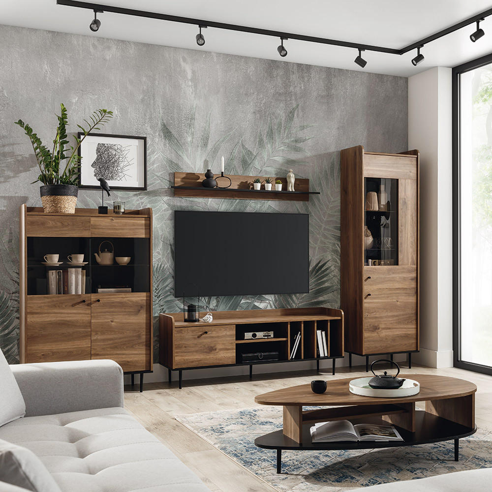 WOHNZIMMER-SET 5-TLG. Varedo-132 - Braun, Holzwerkstoff (330/200/40cm) - Lomado