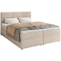 BOXBETT Boston mit Topper 180/200 Ecru - Ecru, Holzwerkstoff/Textil (180/200cm) - Bromarkt