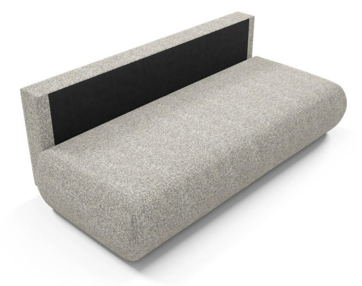 SOFA Szarobeige PENTI Mit Schlaffunktion Bezogene PUENTE - Grau, Textil (214/74/100cm) - Sepro Meble