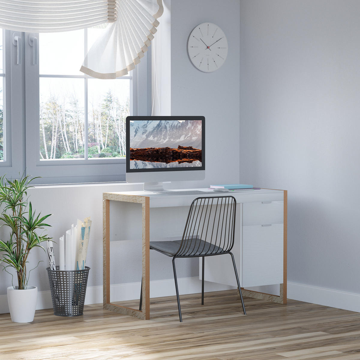BÜROTISCH Weiß 1 Stück - Weiß, Holzwerkstoff (50/112.5/75.5cm) - GiPP