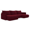 WOHNLANDSCHAFT Samt Stoff Rot - Bordeaux/Rot, Kunststoff/Textil (290/86/148cm) - Makamii