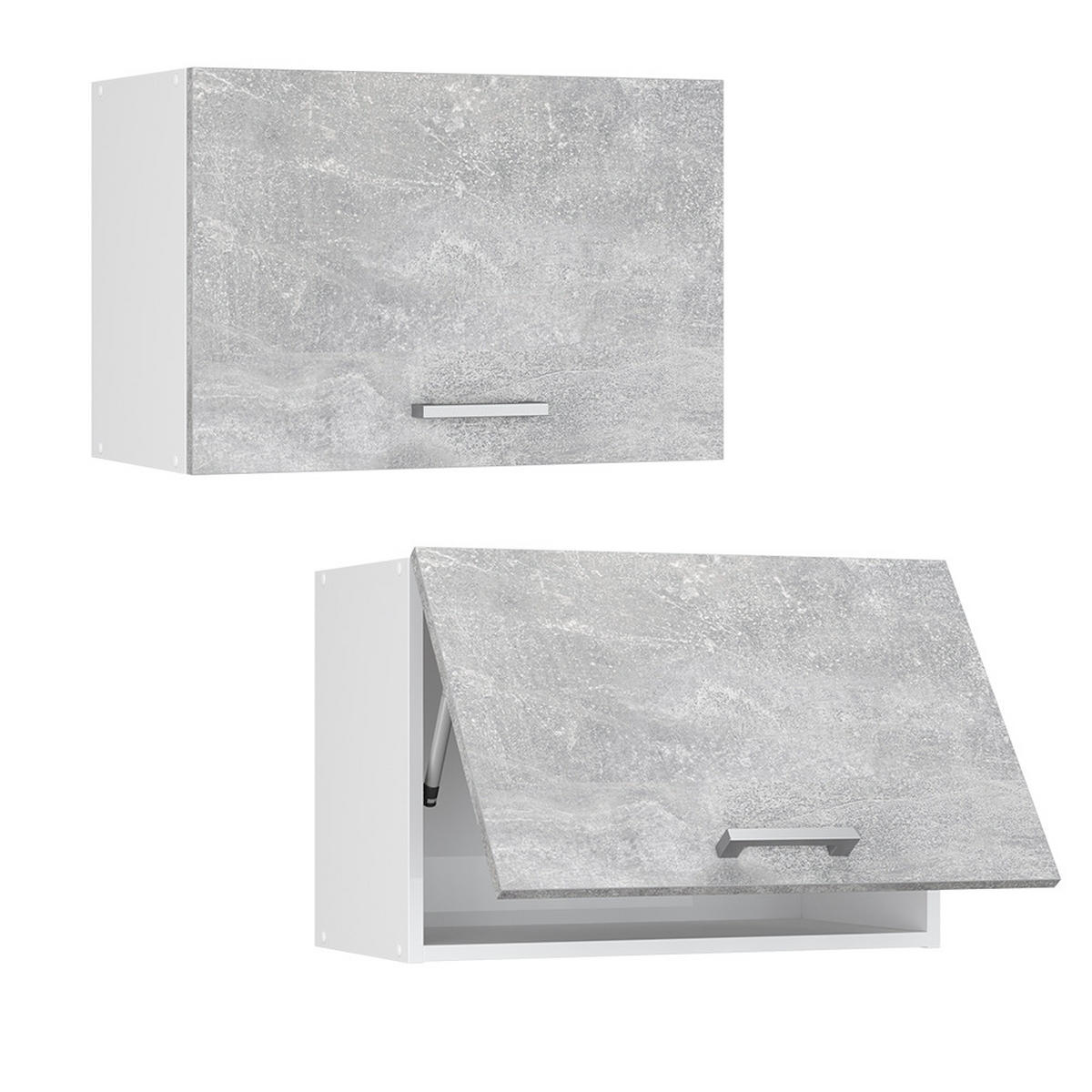 HÄNGESCHRANK R-Line Beton 60 cm Flach - Schieferfarben/Hellgrau, Holzwerkstoff (60/40/31cm) - Vicco