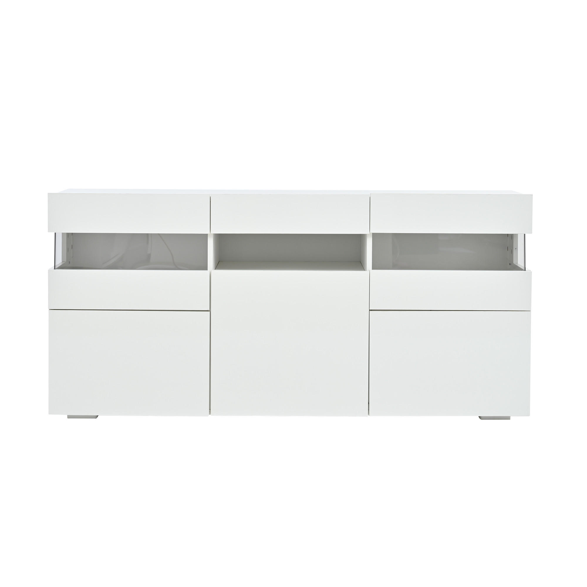 SIDEBOARD Weiß 140/40,5/66,5 cm - Weiß, Holzwerkstoff (140/66.5/40.5cm) - PANGIVO