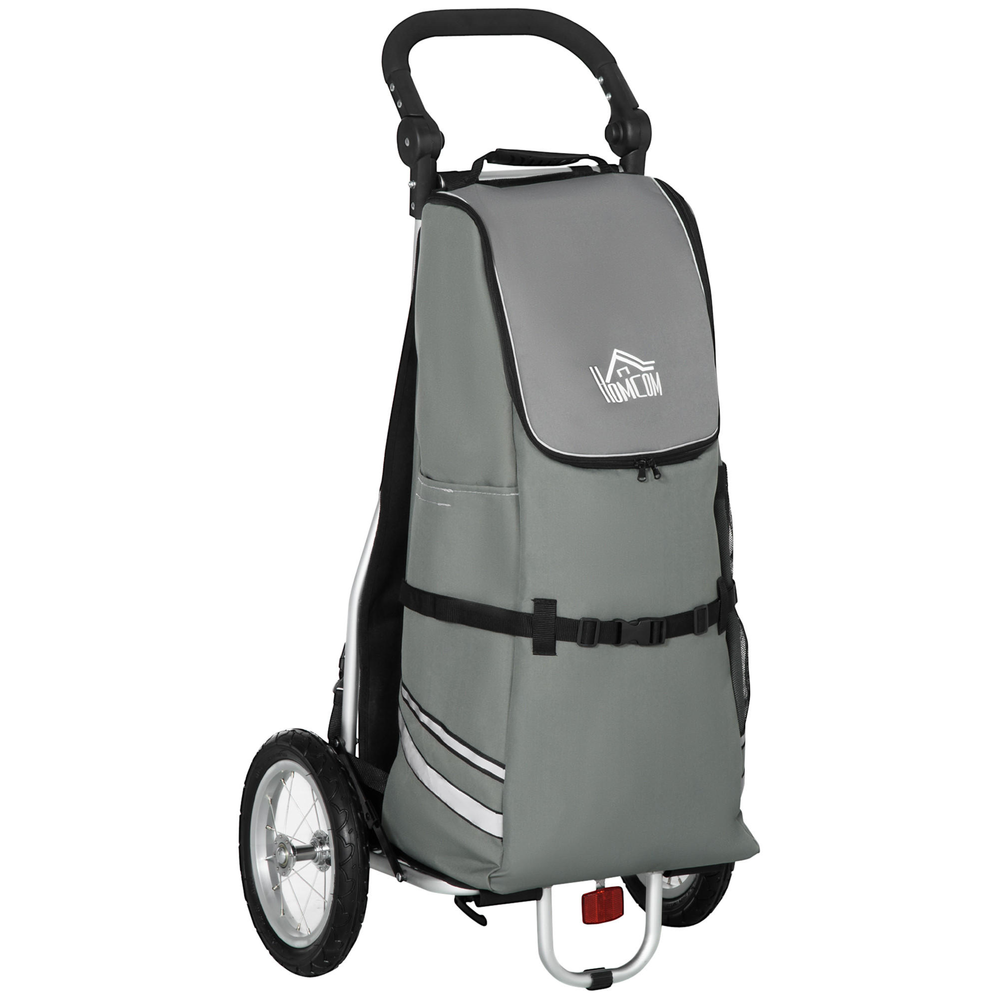 LASTENANHÄNGER, Aluminum, Grau/Silber, 53L x 43B x 110H cm - Grau, Metall (43/110/53cm) - HOMCOM