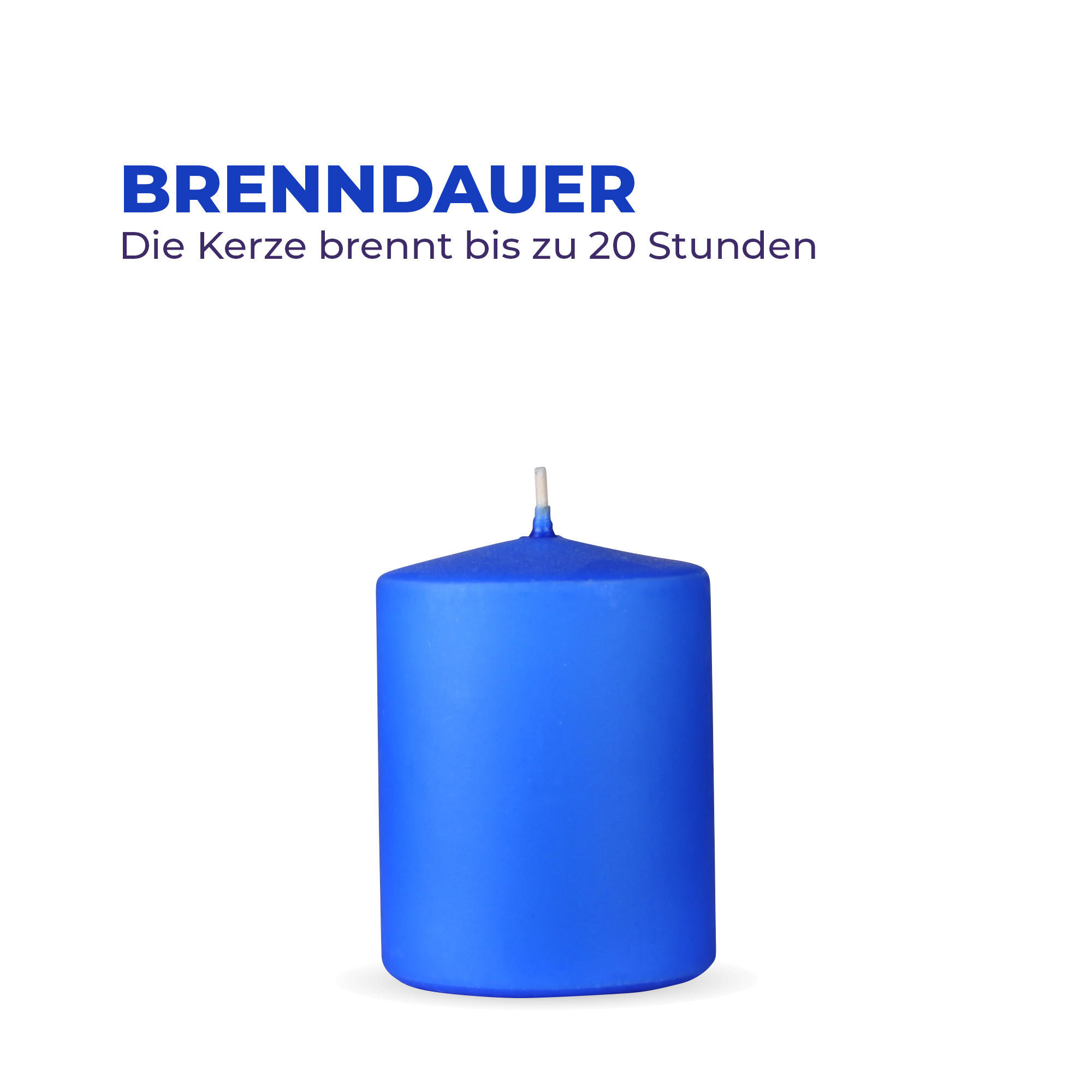 STUMPENKERZEN 4er Pack "Dunkelblau", Größe Ø7cm x Höhe: 8 cm - Dunkelblau, Naturmaterialien (7/8cm) - Bestlivings