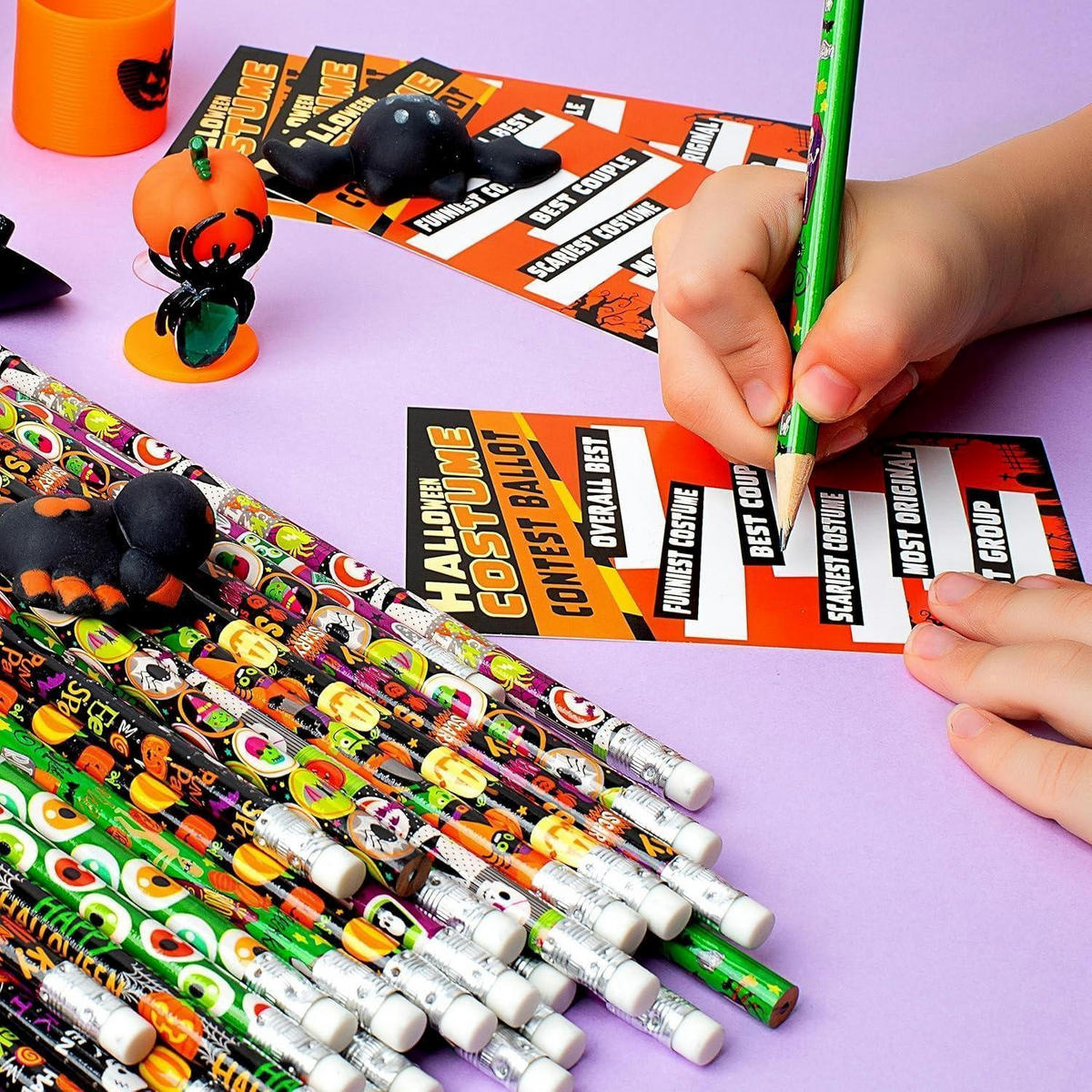 BLEISTIFT 48-teiliges Set Halloween-Designs - Multicolor, Holz