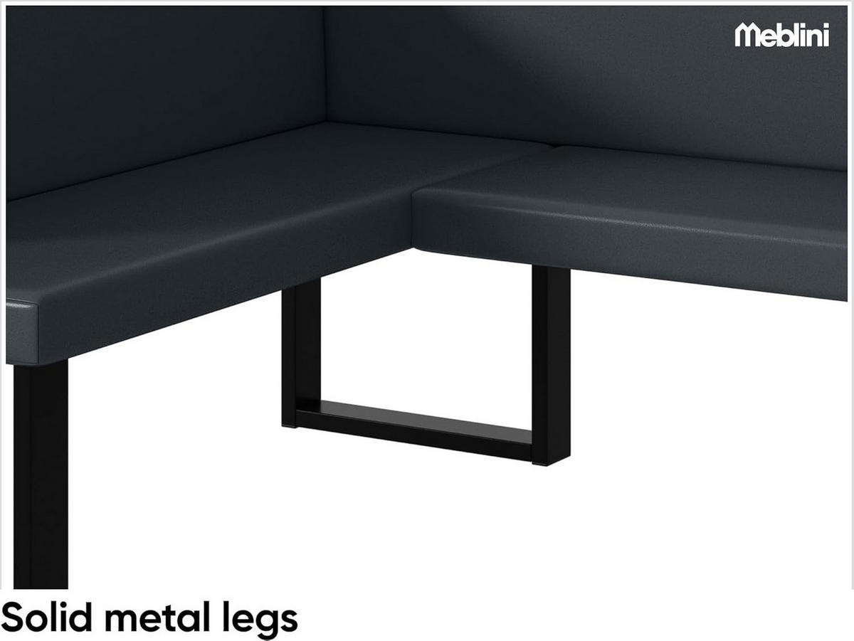 ECKBANK TONI_U - Dunkelgrau, Leder (128/168cm) - Meblini