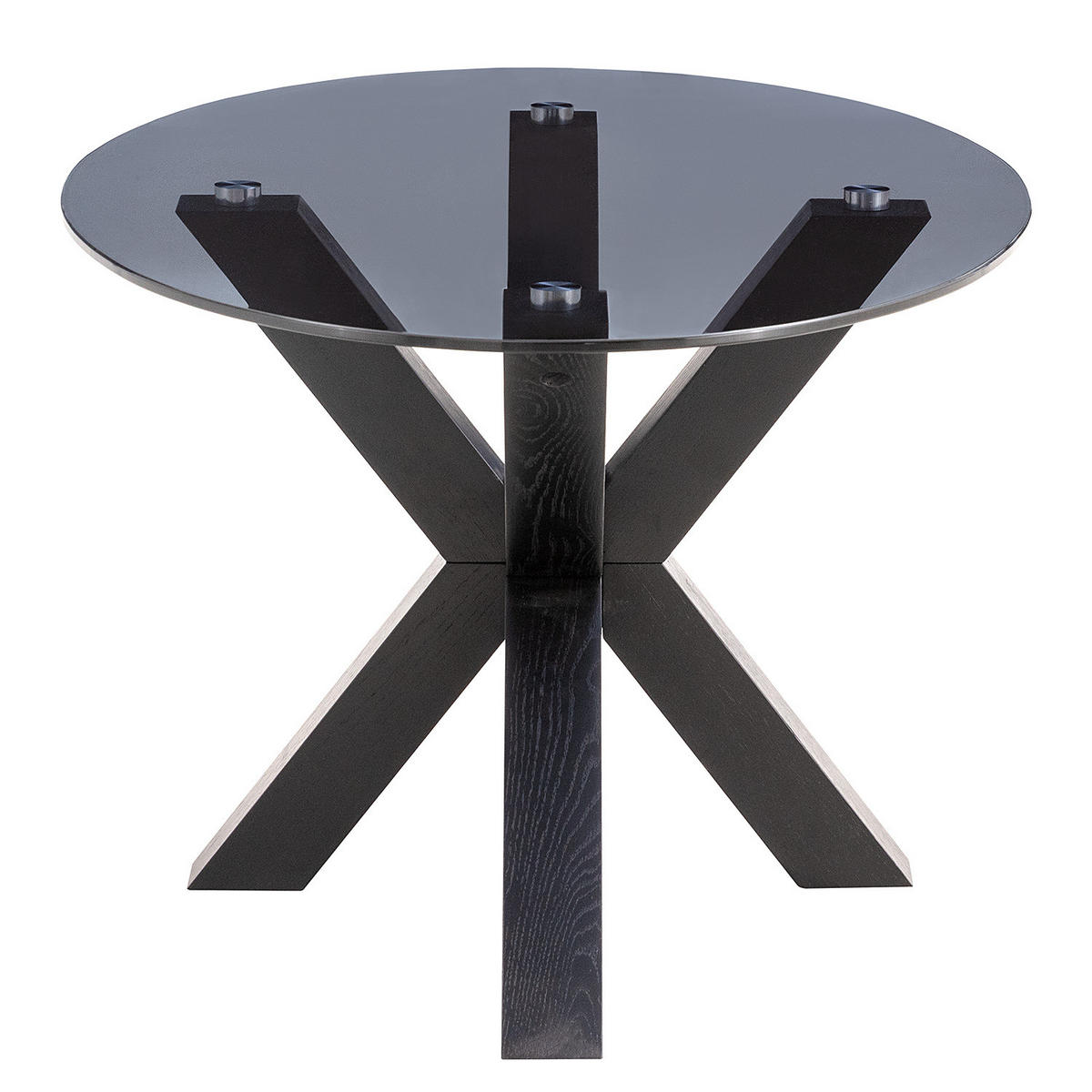 COUCHTISCH - Oval - Glas / Eiche massiv - Eichefarben/Schwarz, Glas/Holz (60/100/45cm) - home24