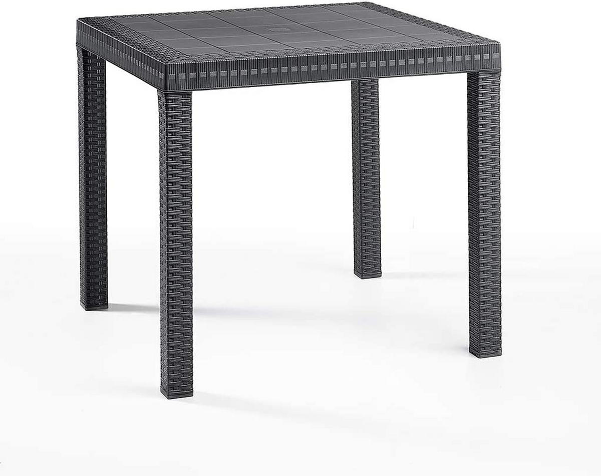 ESSGRUPPE Lido Esstisch Dallas mit 4 Sesseln Gartenmöbel - Grau, Kunststoff - BICA