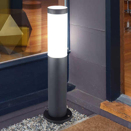 LED AUSSENLEUCHTE Edelstahl Silber - Anthrazit, Metall (12.7/12.7/45cm) - Globo Lighting