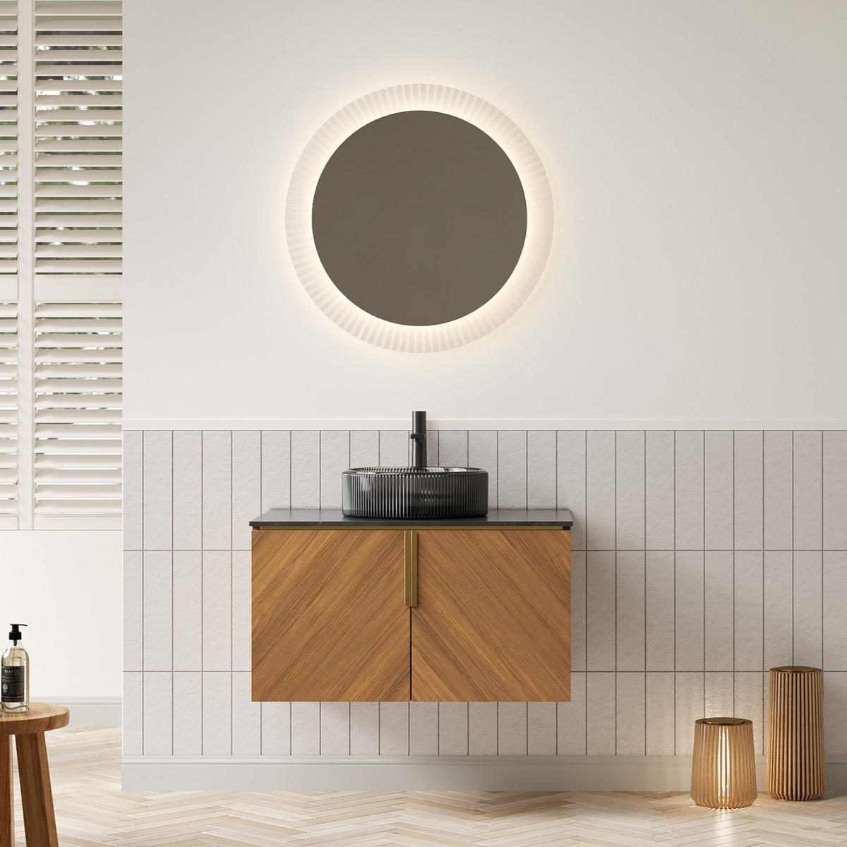 WASCHTISCH Braun-Eiche 76/50/52 cm - Schwarz, Holz (76/52.6/50cm) - PANGIVO