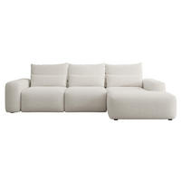 ECKSOFA Carnos mit wasserabweisendem Chenille-Bezug in Cremeweiß - Ecru, Textil (264/162cm) - Selsey