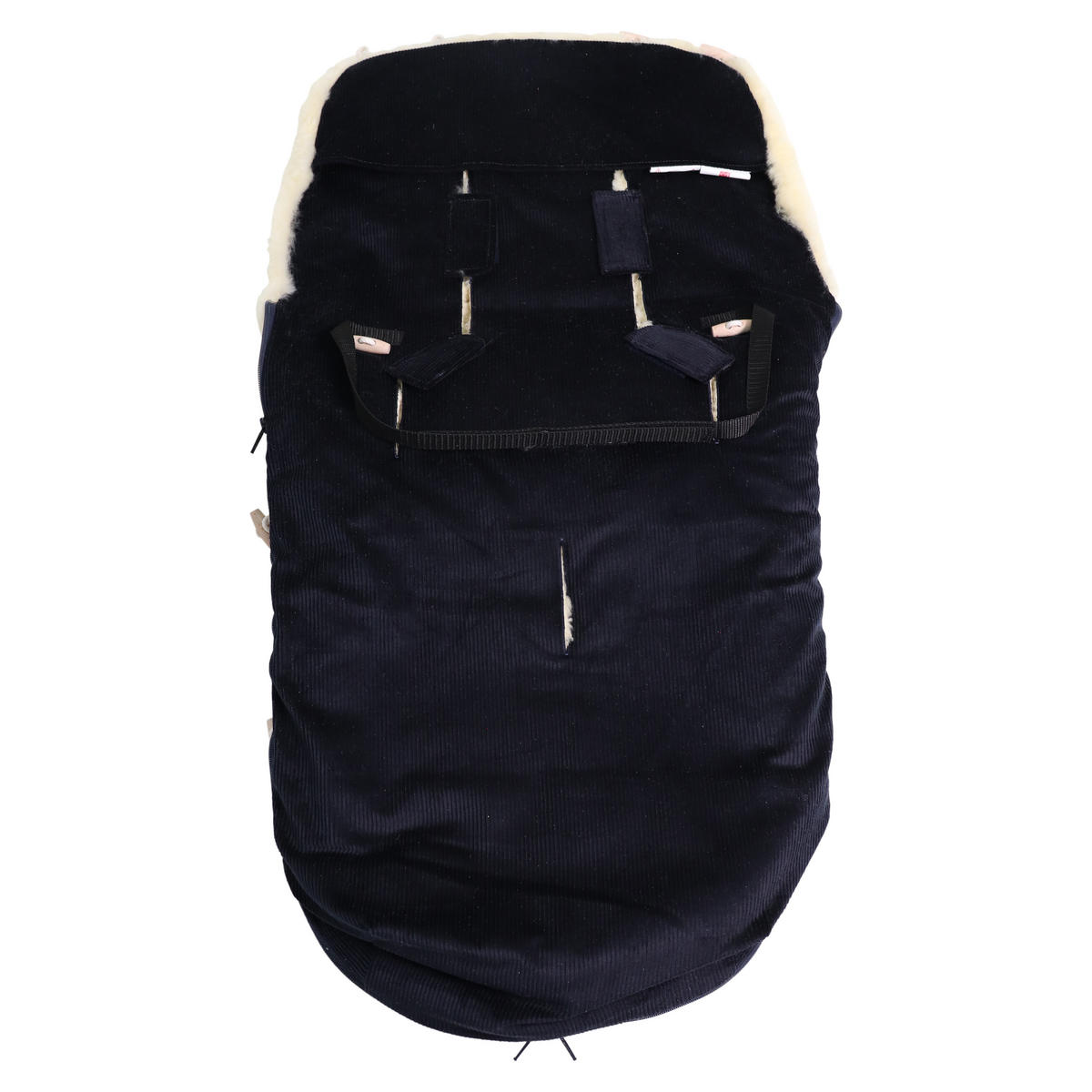 LAMMFELL-FUSSSACK Filius Cord, dark blue sea - Dunkelblau, Fell (46/6/100cm) - Kaiserbaby