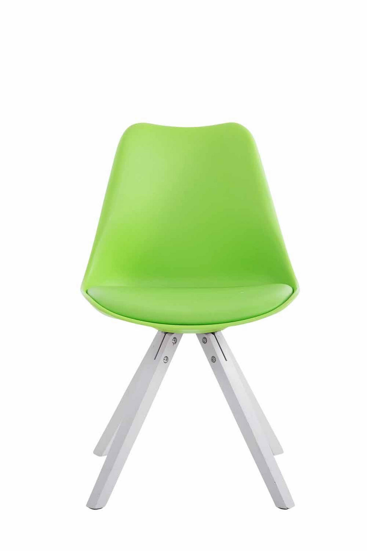 STUHL Lederlook grün - Weiß/Grün, Holz/Textil (47.5/83/55.5cm) - CLP