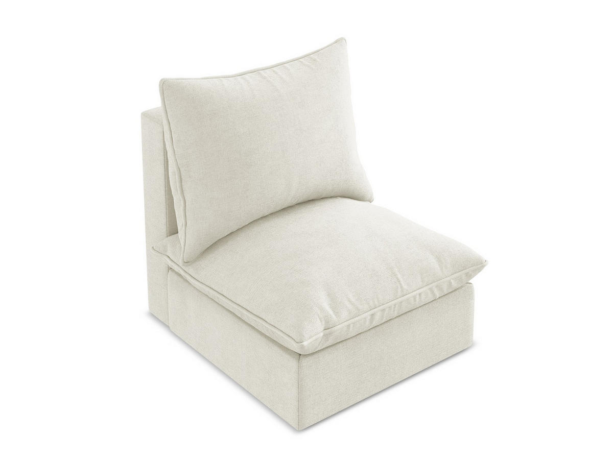 SOFAELEMENT Strukturstoff Beige - Beige/Schwarz, Holzwerkstoff/Kunststoff (75/77/90cm) - Makamii