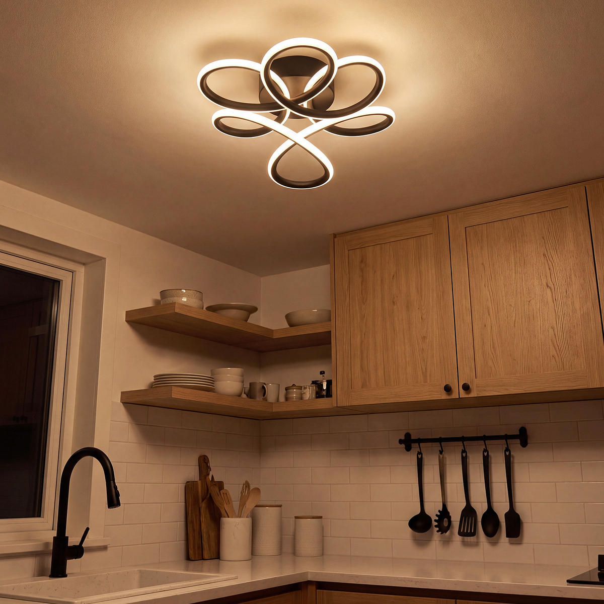 LED DECKENLEUCHTE Cyvith 36/25/8.5 cm - Schwarz, Kunststoff/Metall (36/25/8.5cm) - ZMH