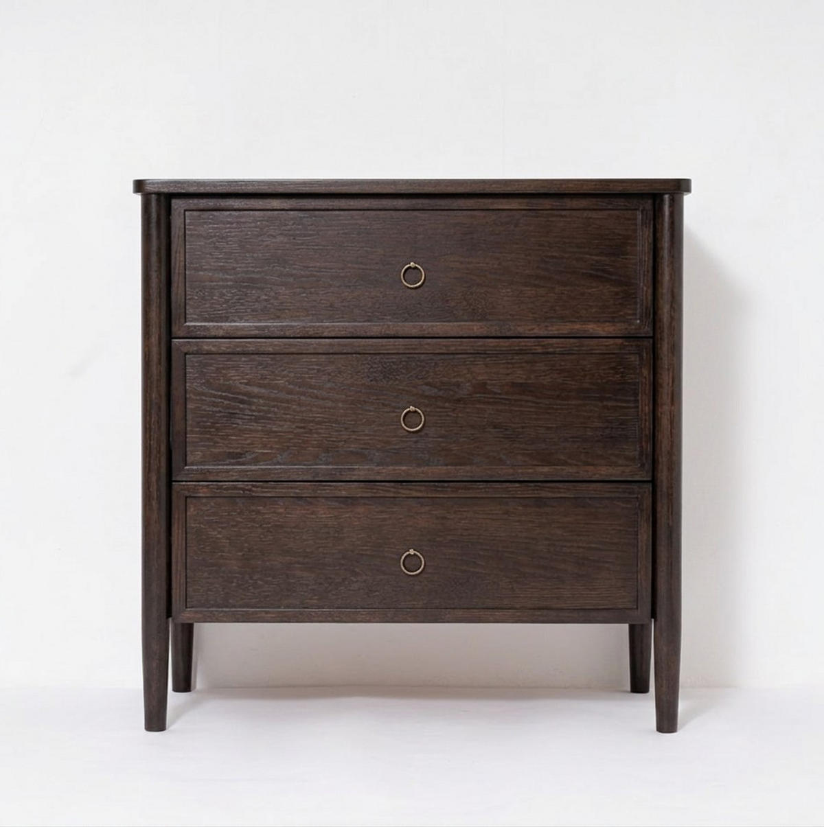 KOMMODE Rose, Eichenholz und Eichenfurnier, Espresso - Braun, Holz (80/80/45cm) - WOODEK