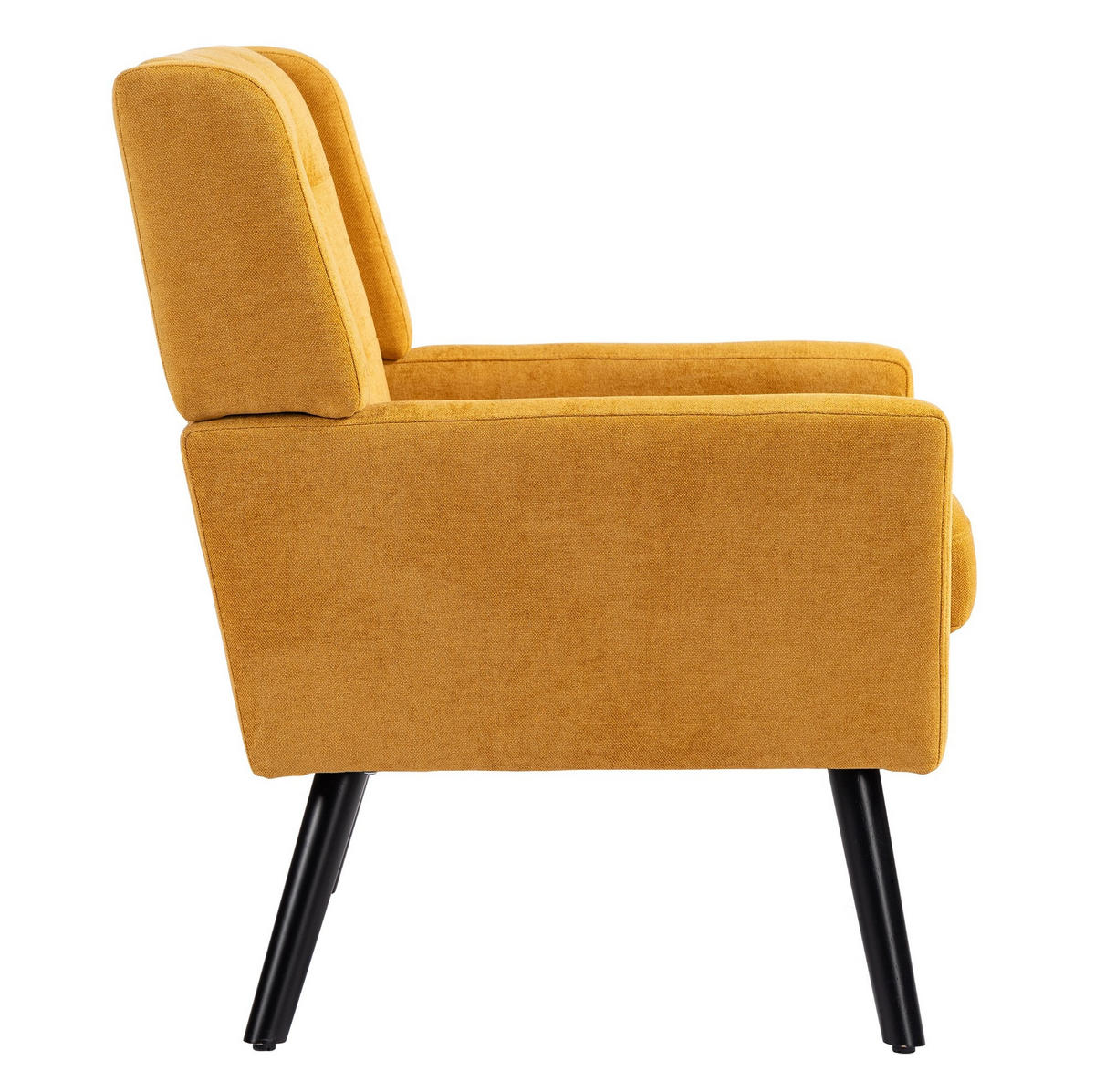 POLSTERSTUHL Leinenbezug mit Tufting, Massivholzbeinen 68/76/88 cm Gelb 130 kg - Gelb, Textil (76/88/68cm) - Redom