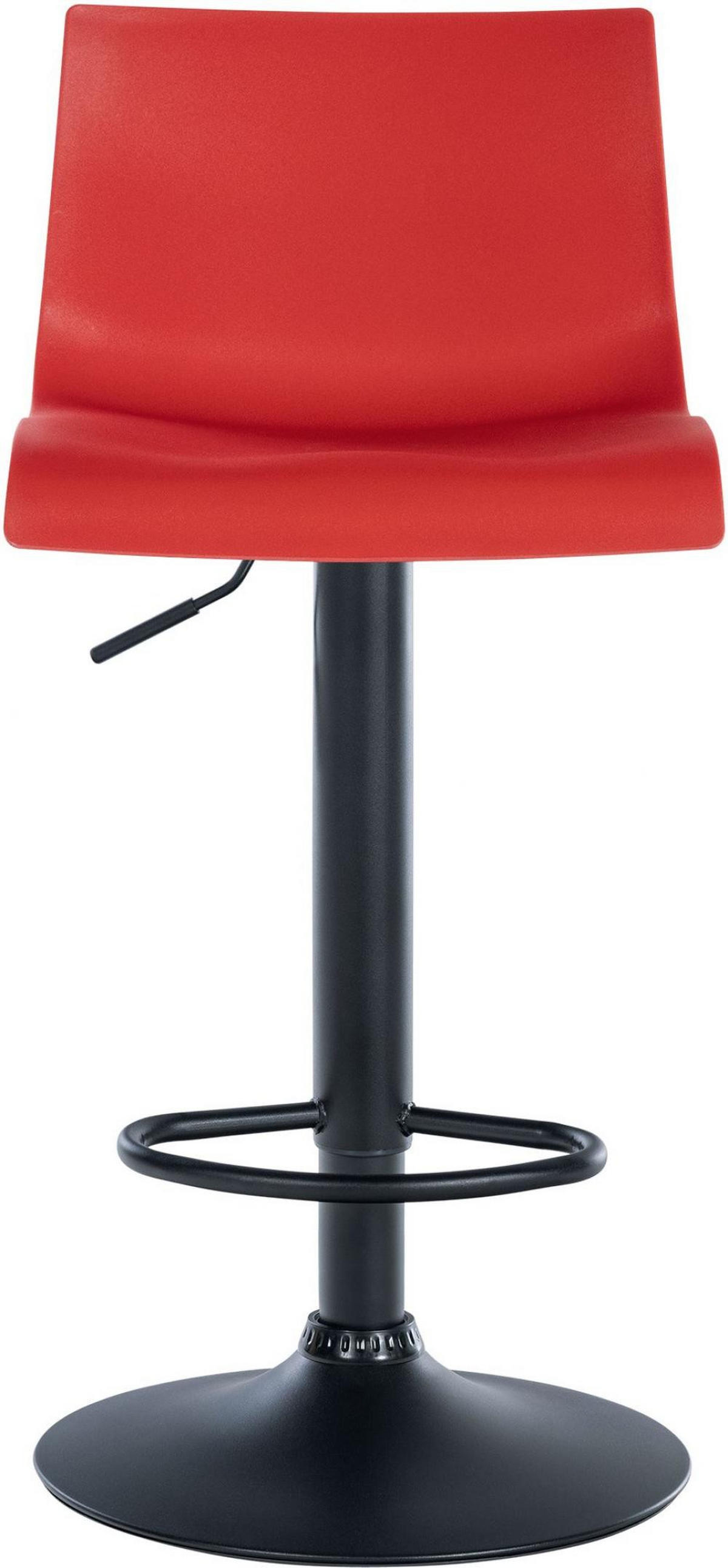 BARHOCKER Kunststoff rot - Rot/Schwarz, Kunststoff/Metall (39/84/36cm) - CLP