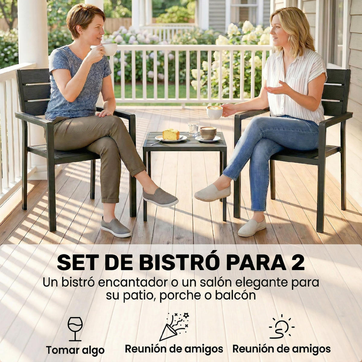 GARTEN-BEISTELLTISCHSET Schwarz 3 Stück - Schwarz, Metall (56/56/91cm) - GiPP