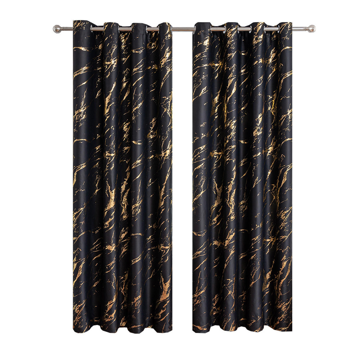 VERDUNKELUNGSVORHANG – Schwarz – 132 cm x 213 cm – 2 Schal - Schwarz, Textil (132/213cm)
