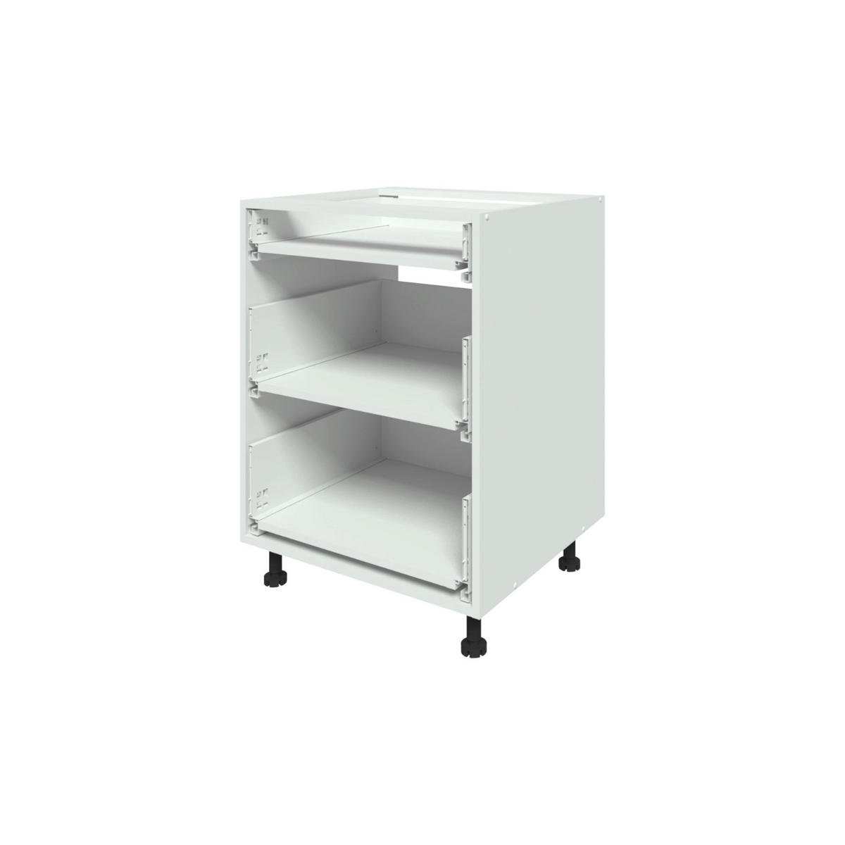 SCHUBLADENSCHRANK – 60 cm – KU-D60S3 – Lunara – Weiß Matt - Weiß, Holzwerkstoff (60/72/52cm) - hi-markt