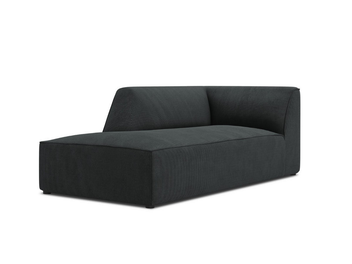 CHAISELONGUE links Ruby aus Cord schwarz - Schwarz, Textil (93/69/180cm) - Micadoni