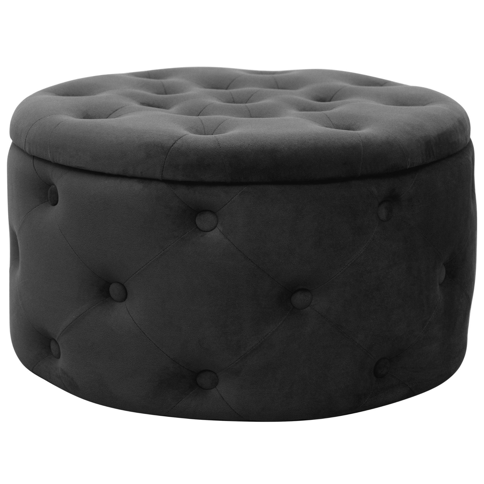 Raumhirsch Furniture Polsterhocker Schwarz 55x30x55 cm