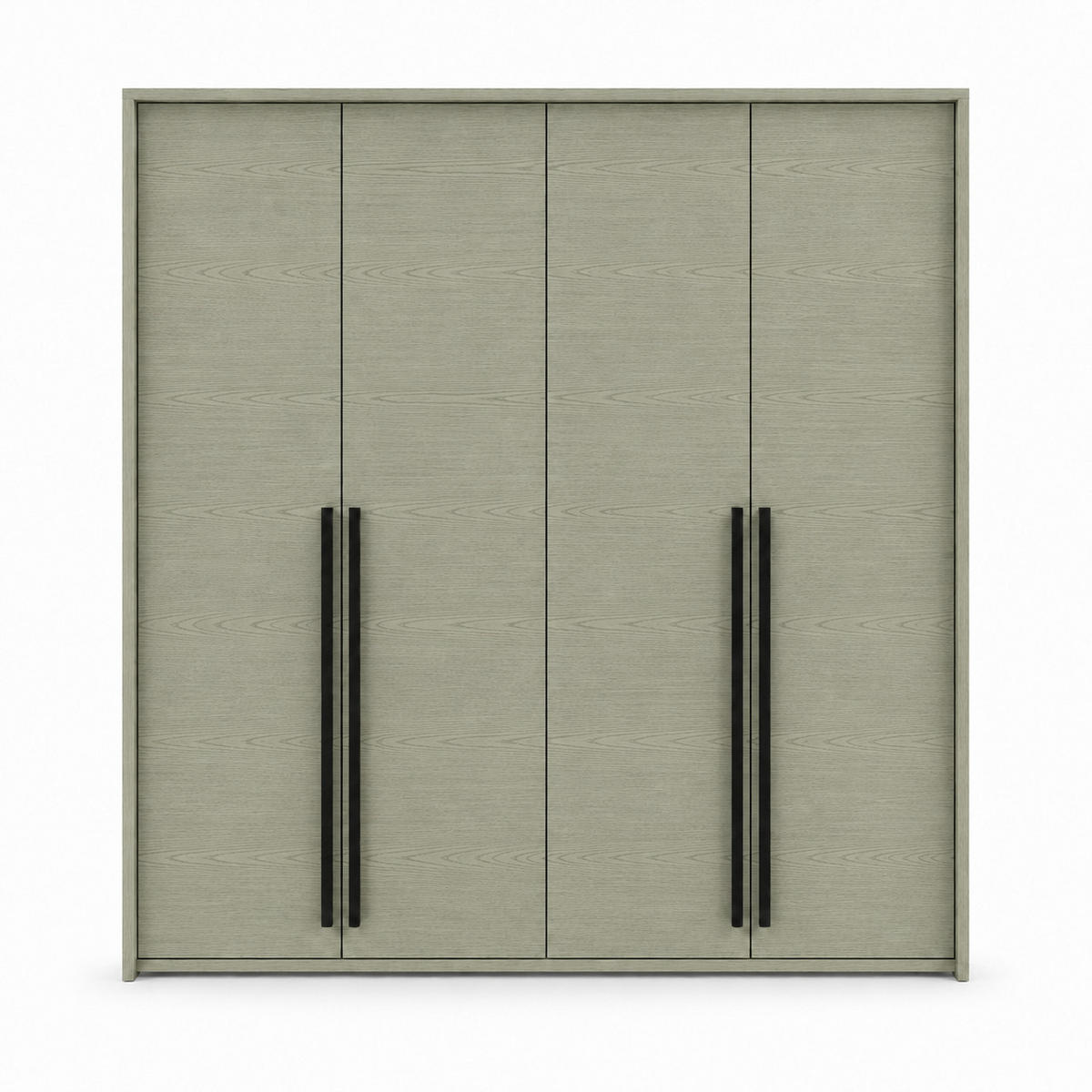 KLEIDERSCHRANK: Eukalyptus / Griffe Silber, 210 x 65 x 217,2 cm - Silberfarben/Grün, Holzwerkstoff (210/217.2/65cm) - 3XE LIVING