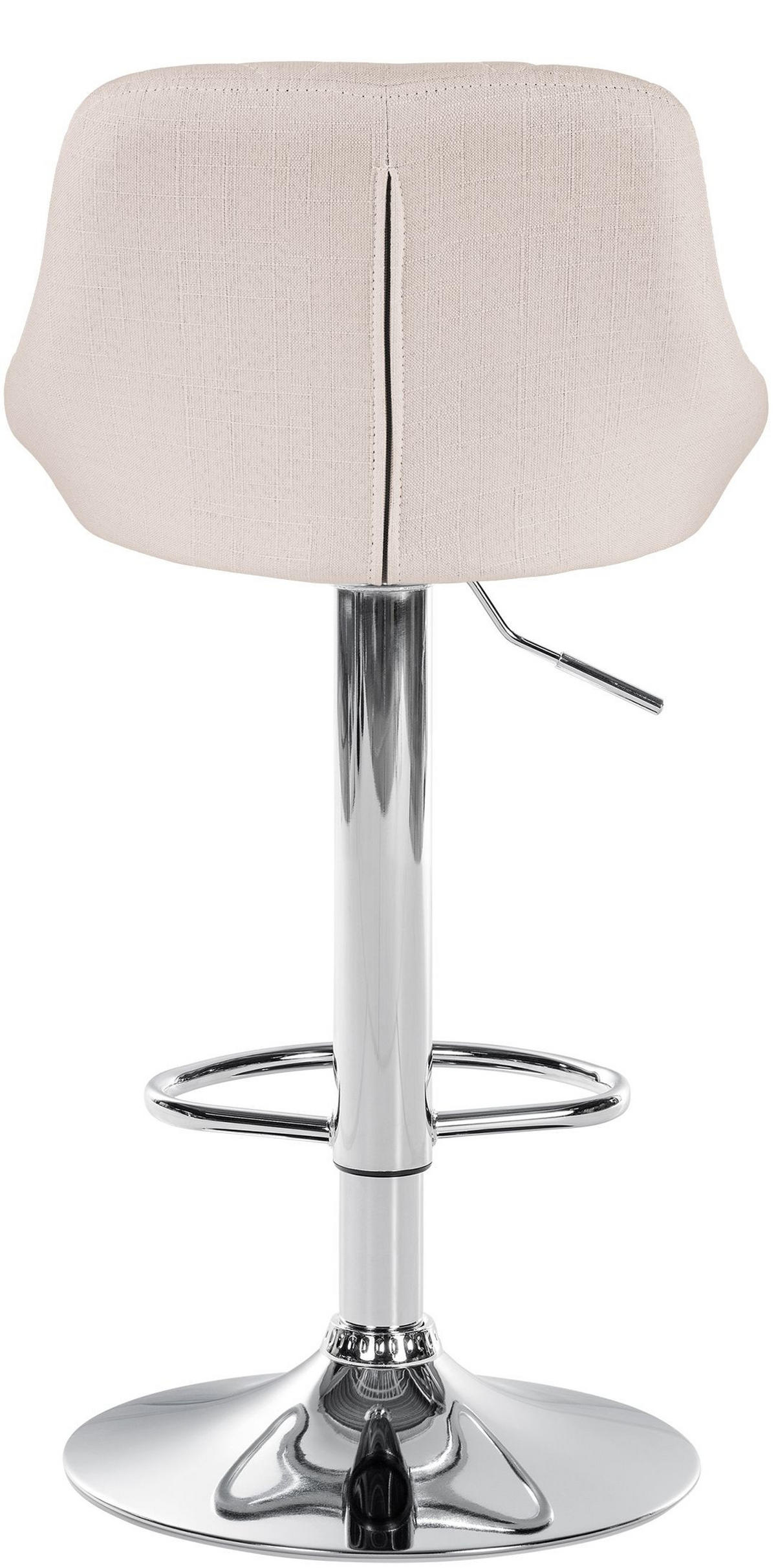 BARHOCKER Stoff creme - Chromfarben/Creme, Textil/Metall (46/83/49cm) - CLP