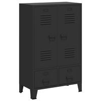 KLEIDERSCHRANK Metall Industrie-Stil 67/35/107 Cm Schwarz - Schwarz, Metall (35/107/67cm) - vidaXL