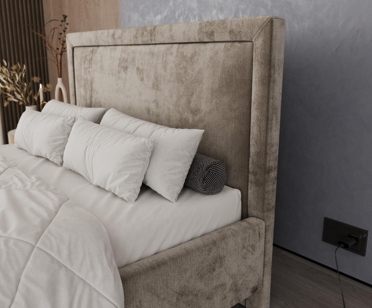 POLSTERBETT Vega 160/200 cm Beige im Lotta Stoff - Beige/Naturfarben, Holz/Holzwerkstoff (160/200cm) - AltaBeds