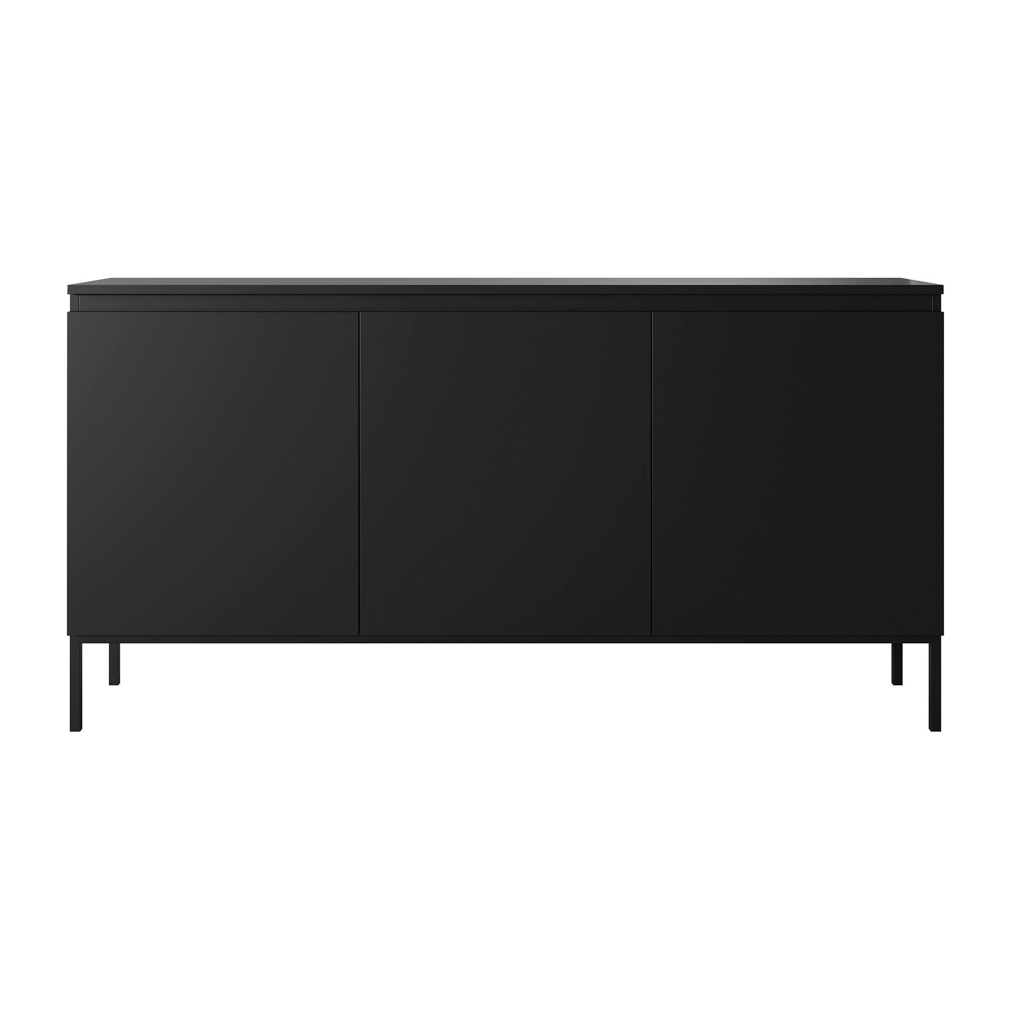 Selsey Sideboard Schwarz 150x77x35 cm