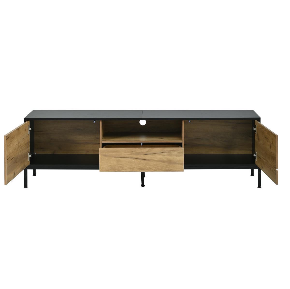 TV-ELEMENT mit 2 Türen und 1 Schublade 170 x 35 x 50 cm Oak - Braun, Holzwerkstoff (35/50/170cm) - Beauniv