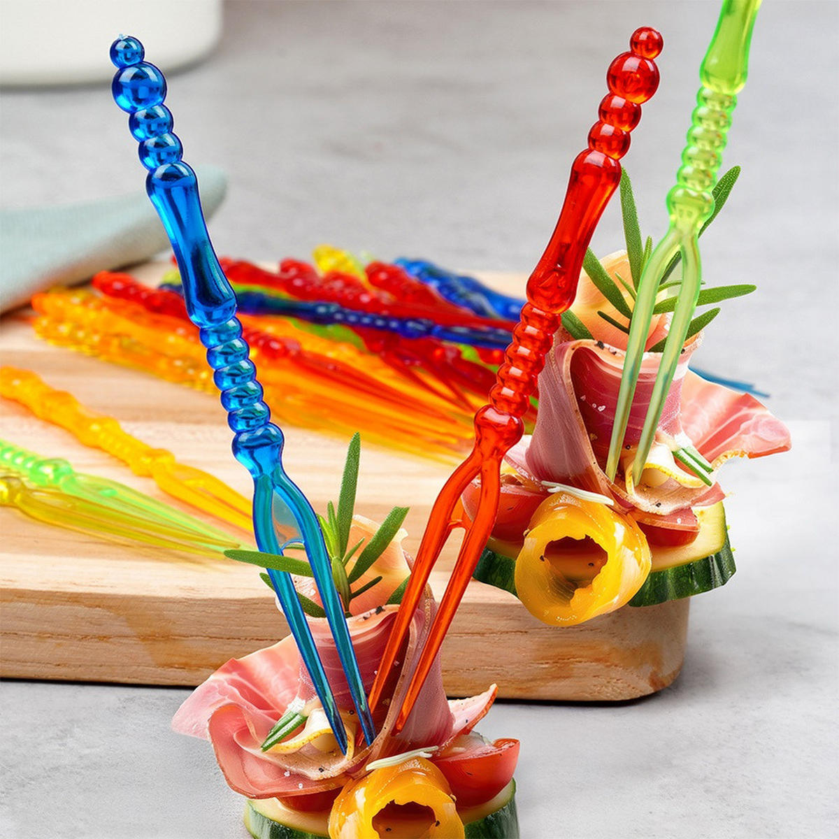 SNACKGABELN 10,5 cm 25 Stück. - Multicolor, Kunststoff (10.5cm) - Orion 