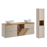 BADMÖBEL 160.4cm Manoa 2er-Set Kaschmir - Beige, Holzwerkstoff (160.4/59/40cm) - Petits-meubles