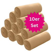 FLEECEDECKE 10er Set beige 130/160 cm Kettelrand Anti-Pilling - Beige, Textil (130/160cm) - wometo
