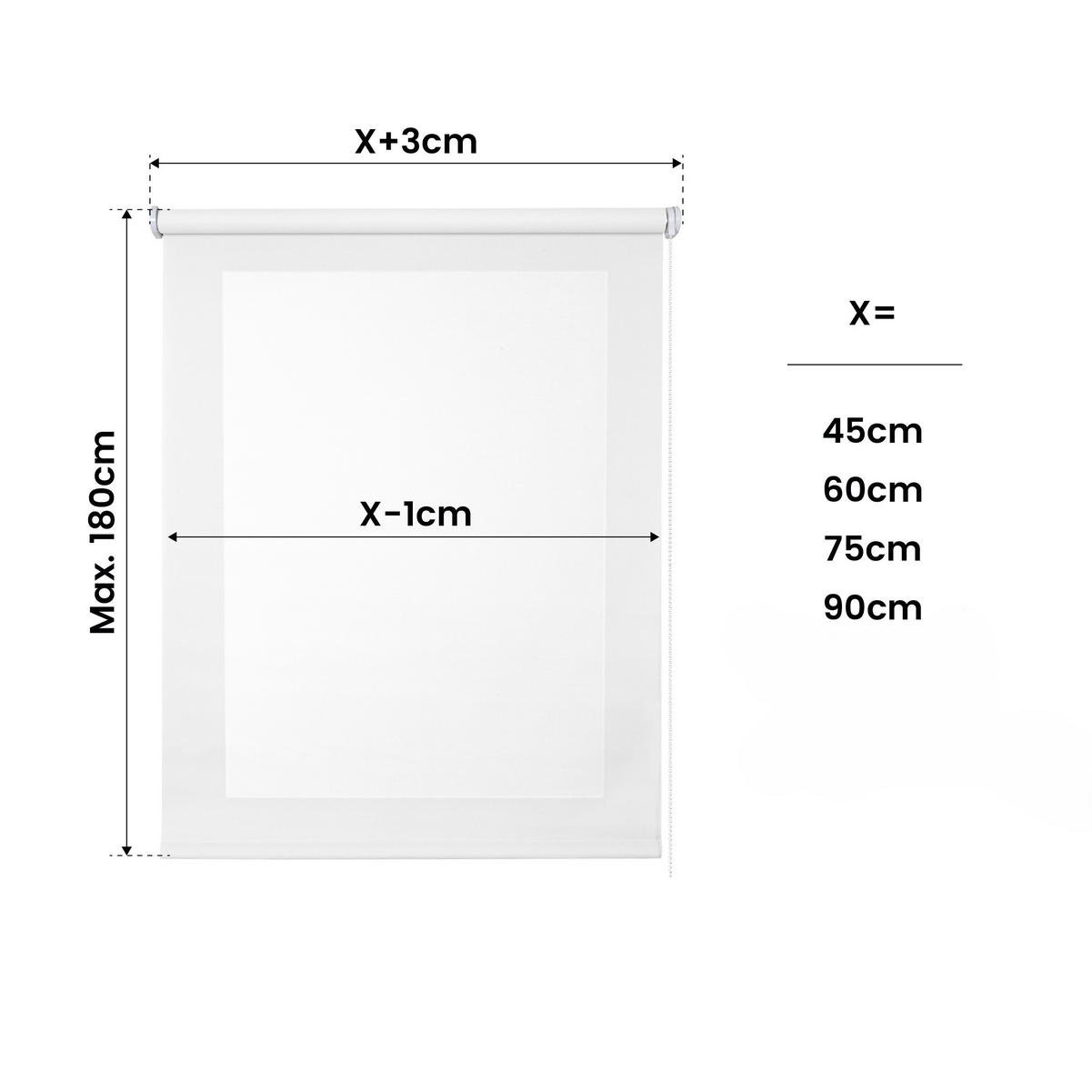 SCREEN-ROLLO without drilling Weiß,45X180 - Weiß, Kunststoff (45/180cm) - STORESDECO