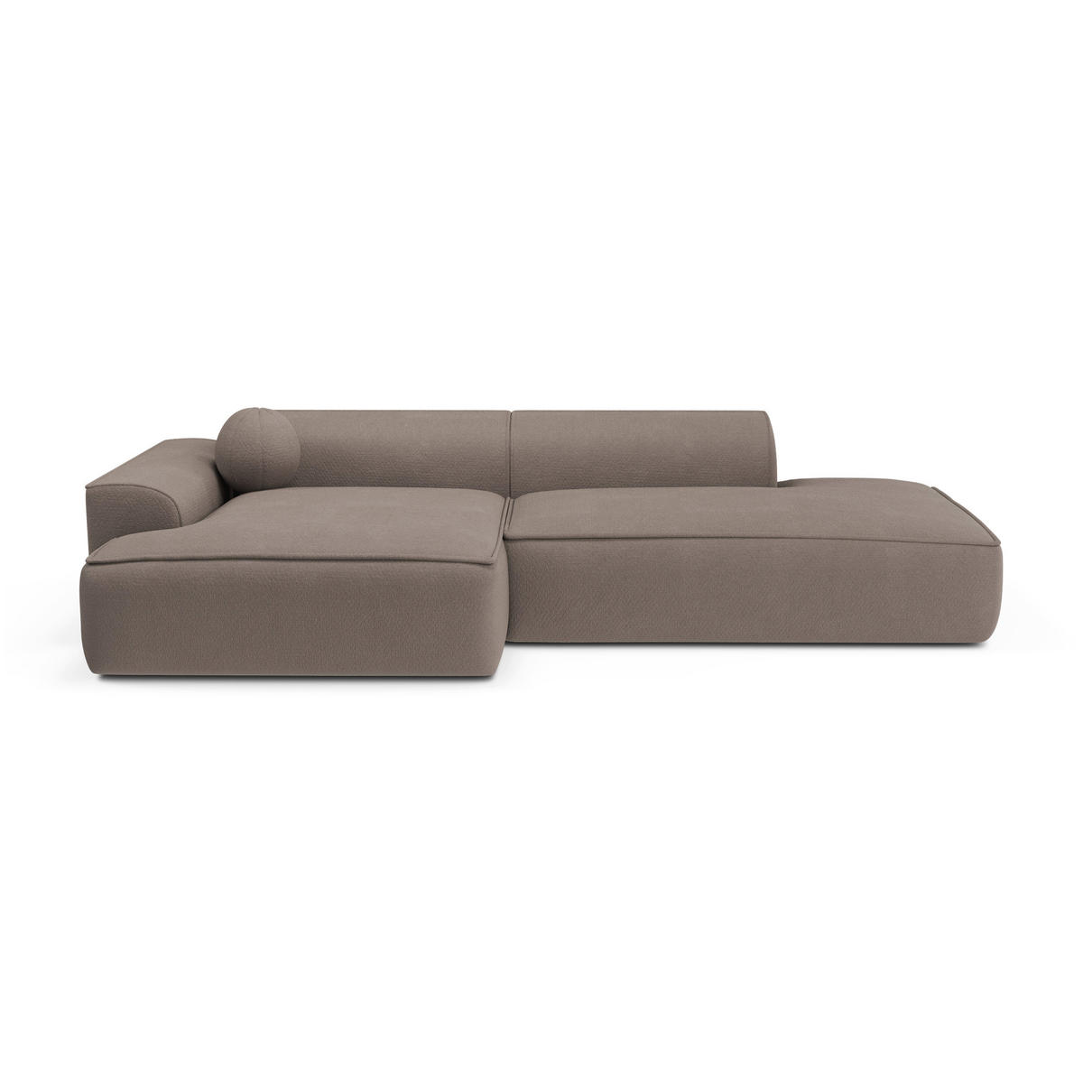 ECKSOFA LINKS Rastergewebe Taupe 260cm - Taupe, Textil (155/260cm) - Sia Home