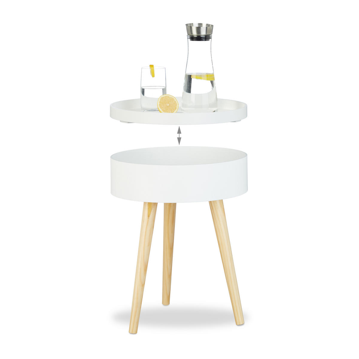 BEISTELLTISCH - Weiß, Holz/Holzwerkstoff (38/38/50cm) - Relaxdays