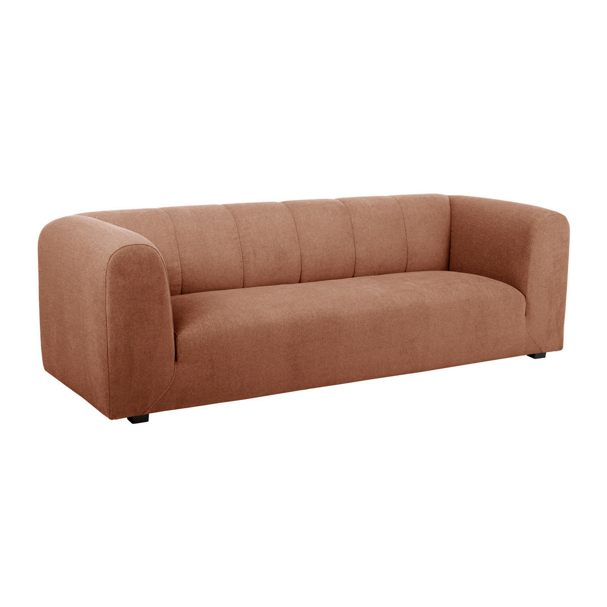 SOFA Stoff Samtdesign Terracotta 3-4-Sitzer OLIVEIRO - Terracotta, Textil (86/71.5/227cm) - Miliboo