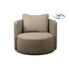 DREHSESSEL RAGGI 360° Drehfunktion mit inklusive dekorativem Kissen, Braun - Braun, Textil (92/75/94cm) - KONSIMO®