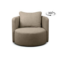 DREHSESSEL RAGGI 360° Drehfunktion mit inklusive dekorativem Kissen, Braun - Braun, Textil (92/75/94cm) - KONSIMO®