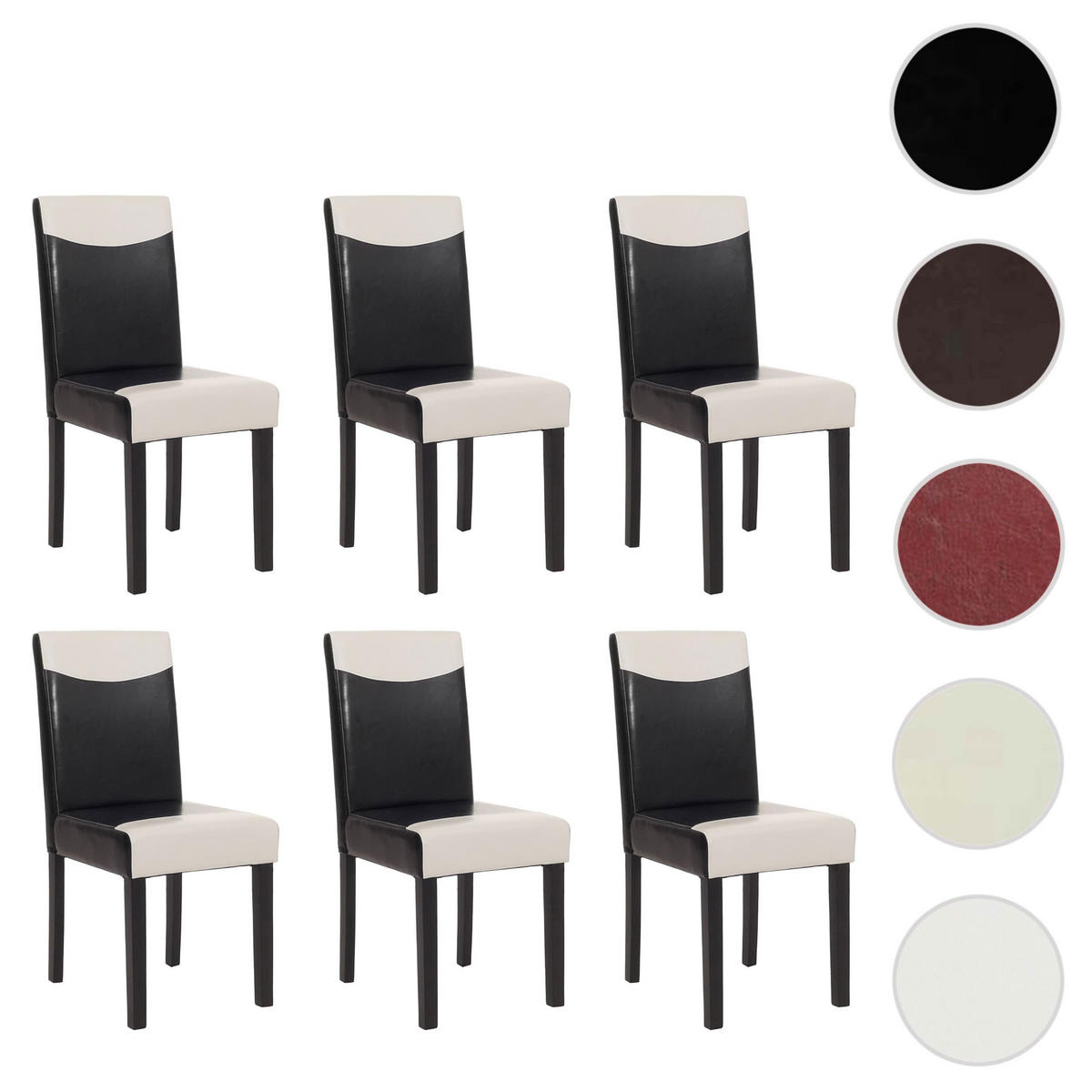 ESSZIMMERSTUHL 6er-Set klassisch und zeitlos 90x43x56cm Sitzhöhe 45cm Kunstleder helle Beine Rot - Rot, Kunststoff (43/90/56cm) - CHEFGASTRO