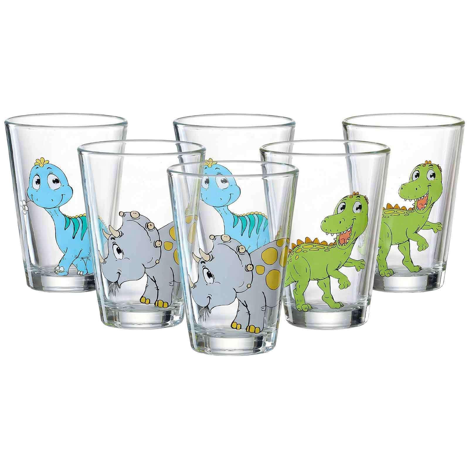 KINDERGLÄSER Dino bunt 200 ml 6er Set - Multicolor, Glas (0.2L) - Ritzenhoff Breker