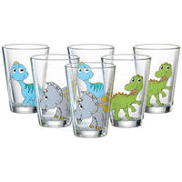 KINDERGLÄSER Dino bunt 200 ml 6er Set - Multicolor, Glas (0.2L) - Ritzenhoff Breker