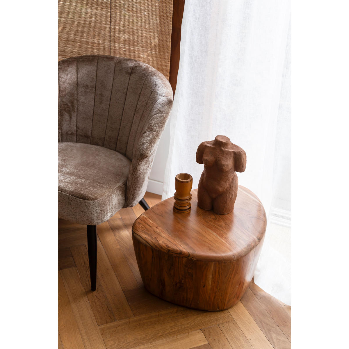 COUCHTISCH Ayla Organisch - Braun, Metall (58/45/28cm) - Dutchbone