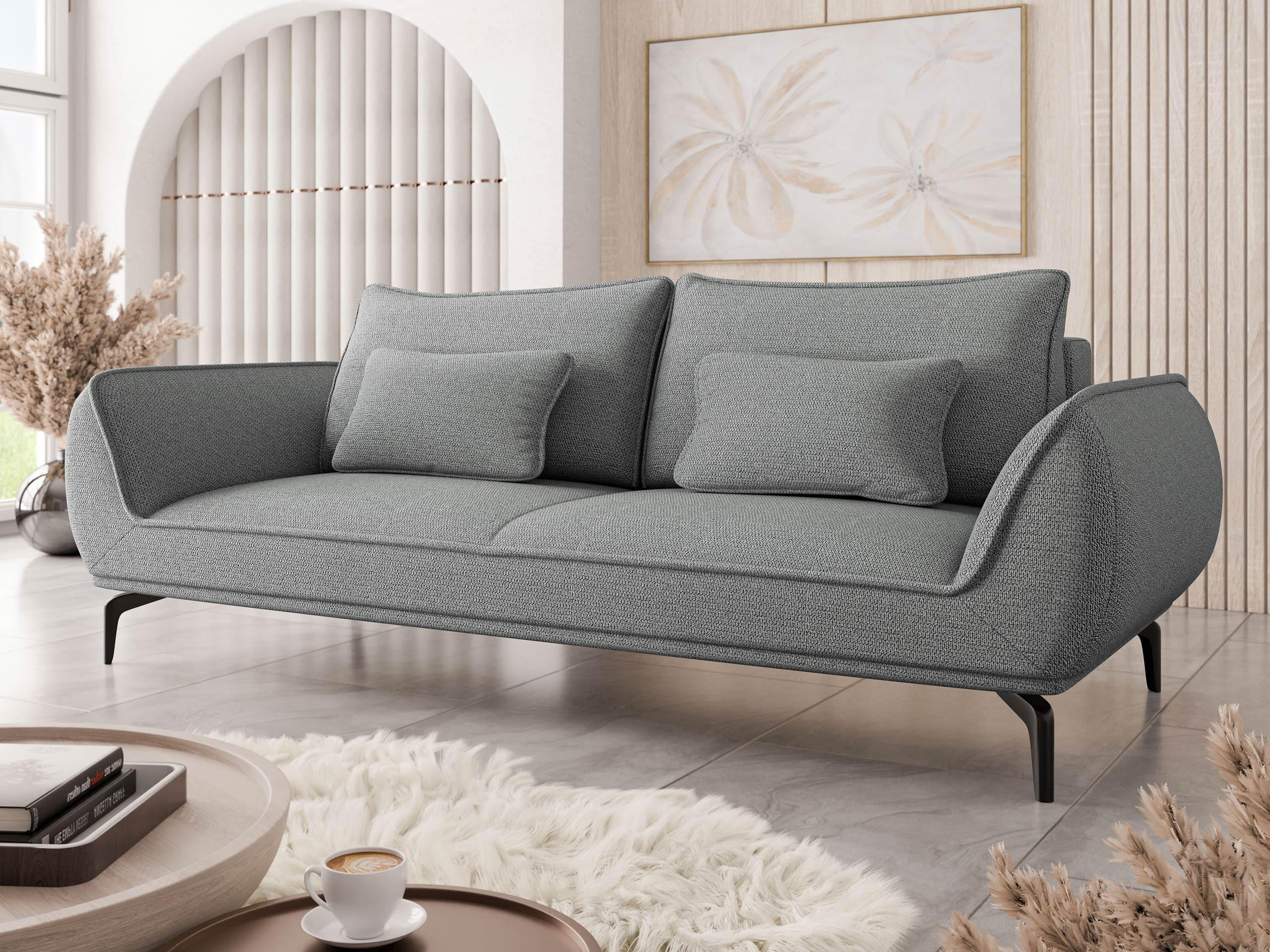 SCHLAFSOFA Cavo 3R - Schwarz/Grau, Holz/Textil (249/86/118cm) - MIRJAN24