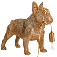 TISCHLAMPE Hund Gold Baxter - Messingfarben/Goldfarben, Kunststoff (47/24/43cm) - Beliani
